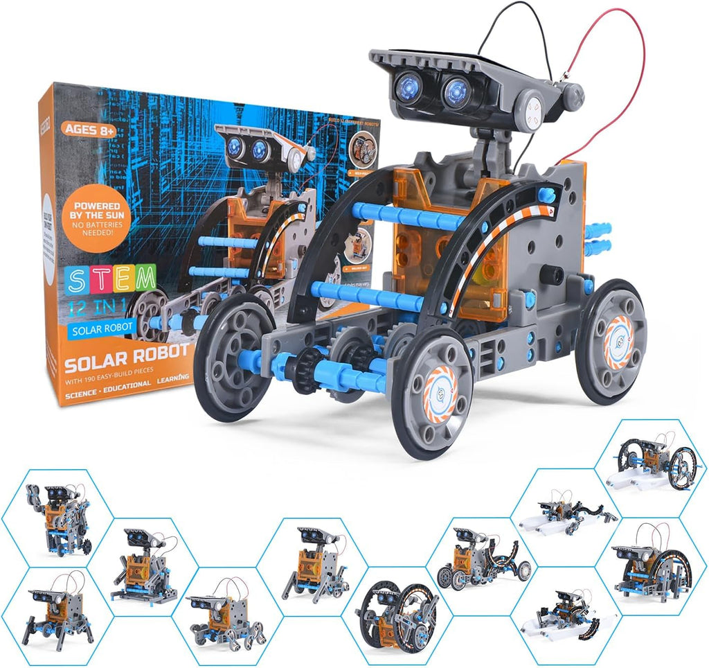 𝐒𝐓𝐄𝐌 12-In-1 𝐒𝐨𝐥𝐚𝐫 𝐑𝐨𝐛𝐨𝐭 𝐓𝐨𝐲𝐬, Science Kits for Kids Age 8-12,DIY Building Experiment Engineering Robotics Kit, Christmas Birthday Gifts for 9 10 11 13 14 Year Old Boys Teens