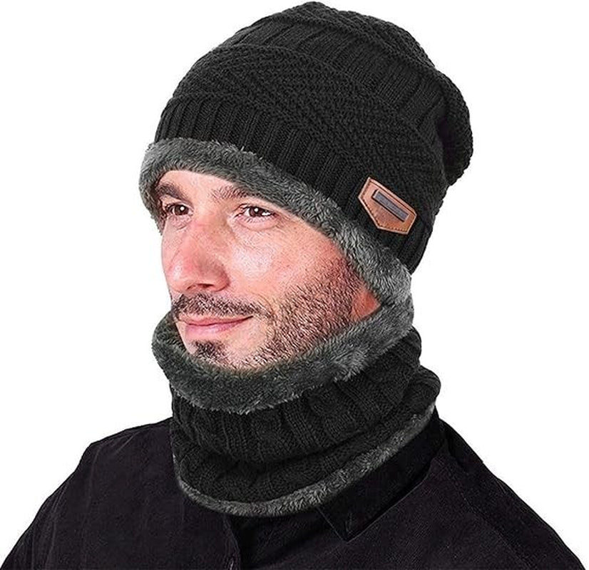 Aisprts Winter Hat Scarf Gloves Set Thermal Knitted Beanie Snood Touchscreen Glo