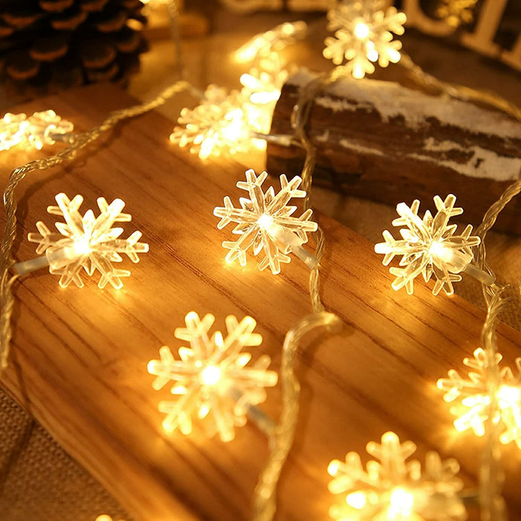 Christmas Snowflake Fairy String Lights Light 49Ft 100 LED Plug in Waterproof