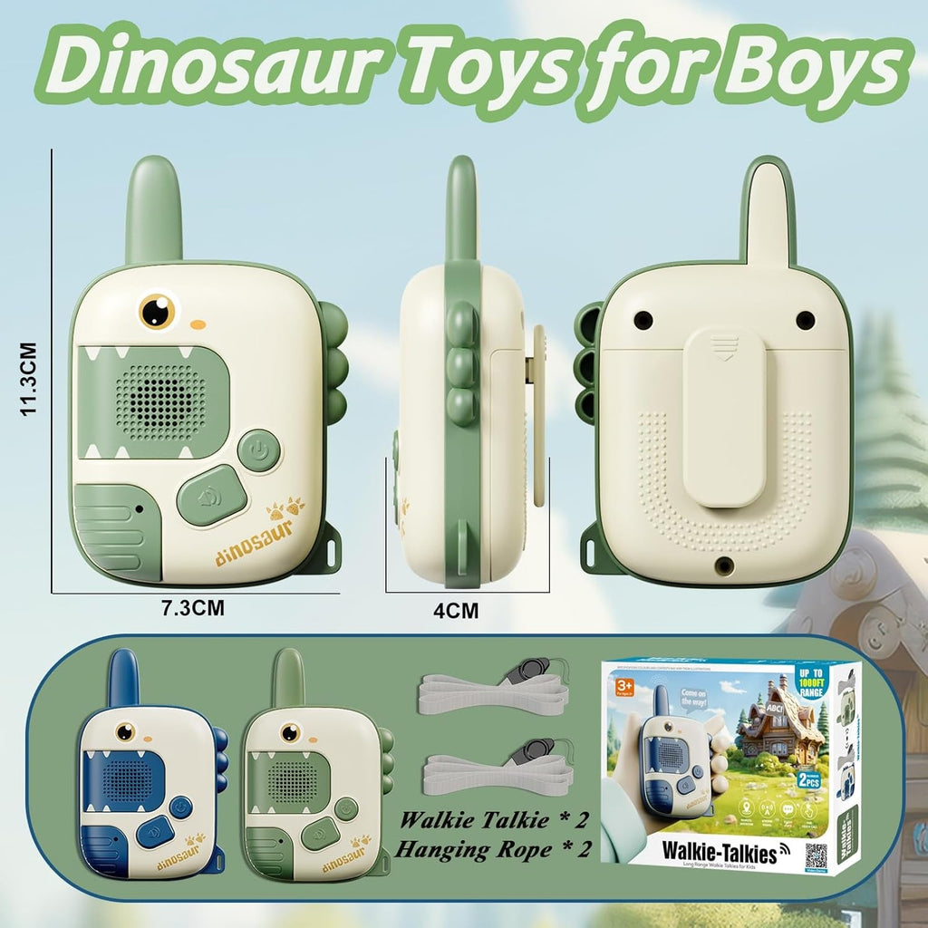 Walkie Talkie Kids - Toys for 2 3 4 5 6 Year Old Boys Girls Dinosaur Toys for Boys Gifts for 5 6 7 8 Year Olds Kids Toys Age 4-7 Walkie Talkie Outdoor Toys Camping Birthday Xmas Easter