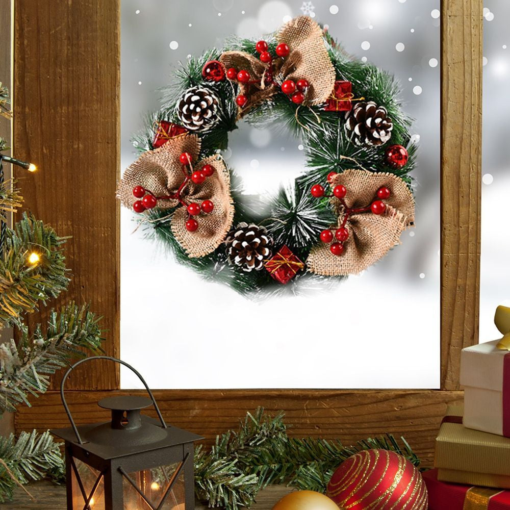 Large Snowy Christmas Wreath for Front Door Garland Christmas Decoration Outdoor