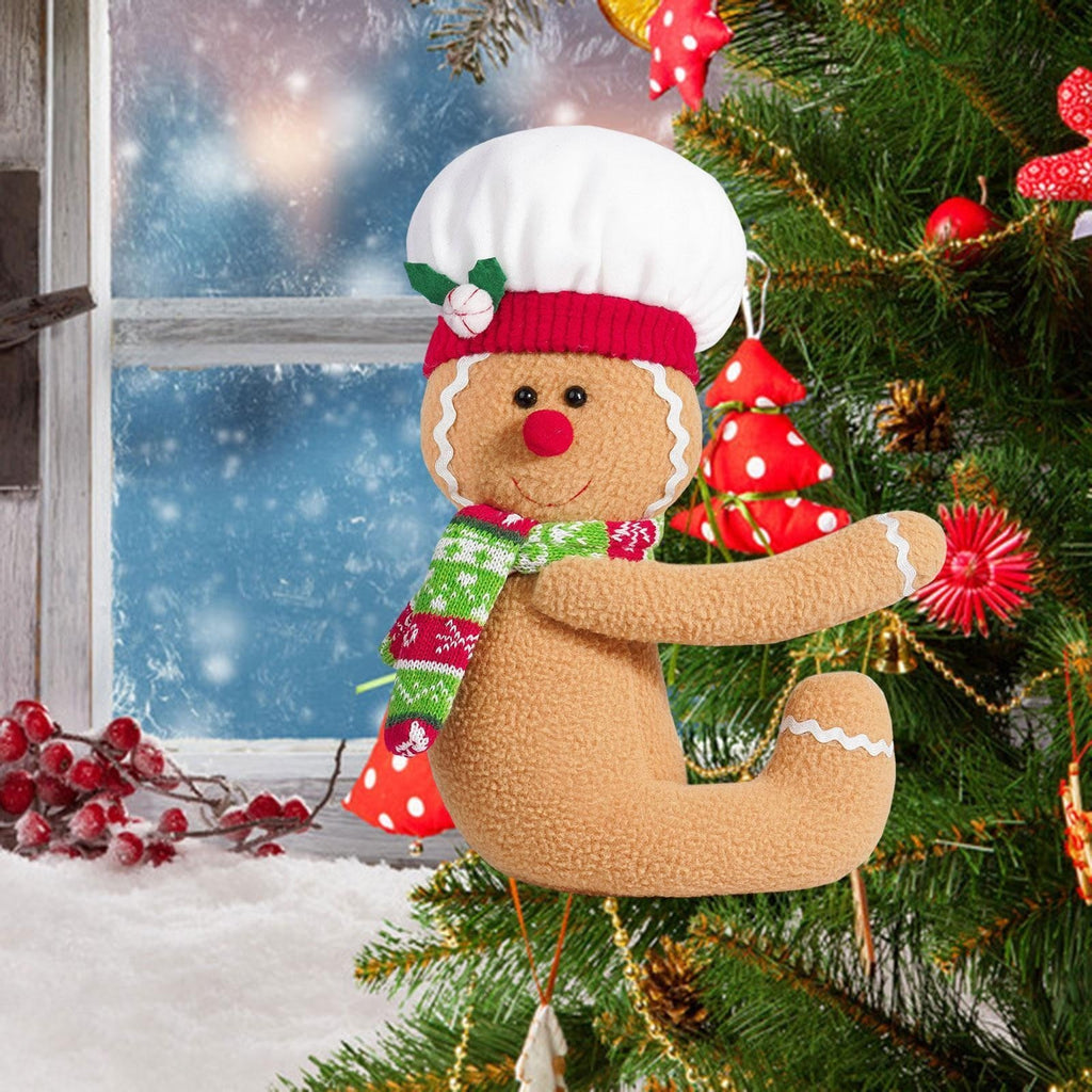 Gingerbread Man Ornament Funny Christmas Tree Topper Decor Curtain Bottle Decor