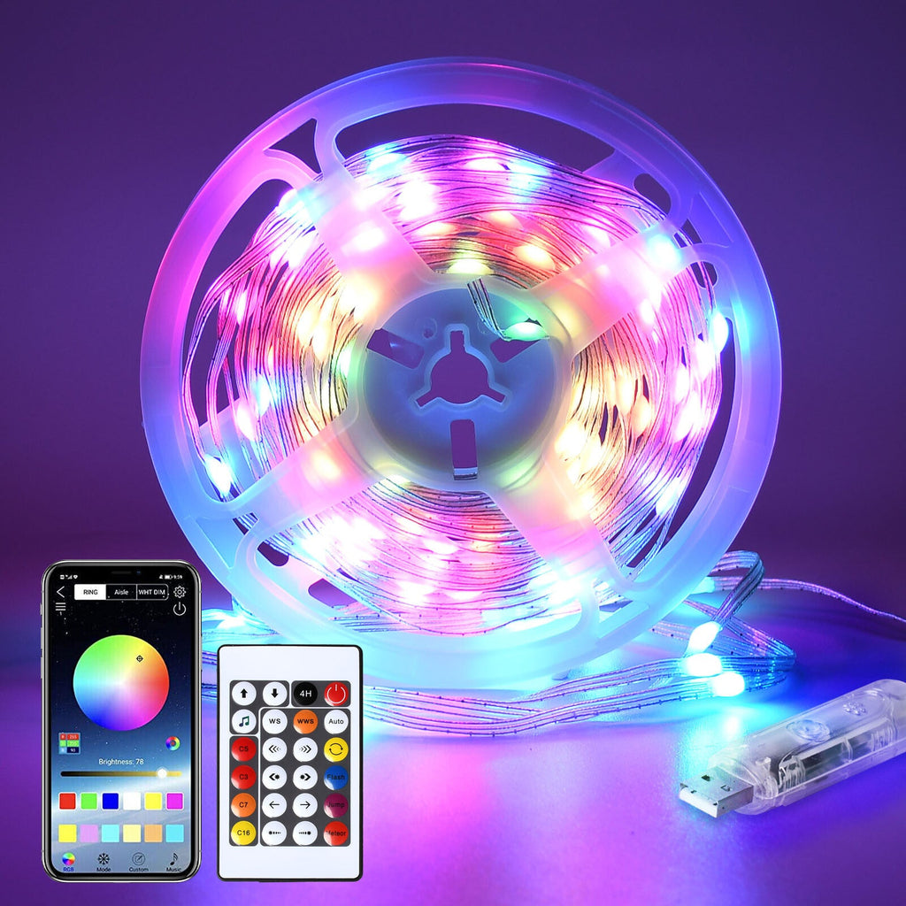 10M 20M RGBIC Chasing Effect LED String Fairy Lights Dream Color+Remote Control
