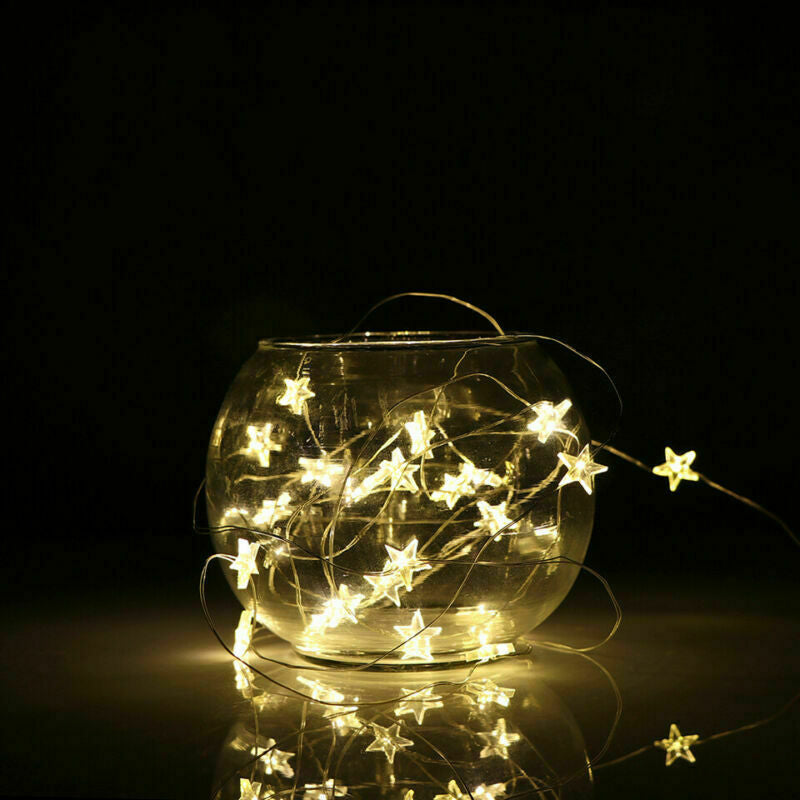 20 LED Star Lights Battery Garden Fairy String Micro Wedding Party Bedroom Decor