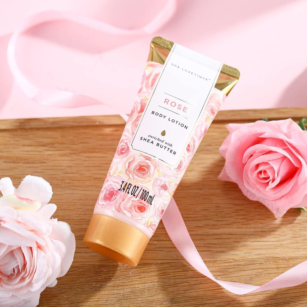 Spa Gift Set, Pamper Gifts for Women, 8Pcs Rose Bath Gift Set with Body Lotion, Body Butter, Bath Bombs, Bath Gift Sets for Women, Personalised Gifts, Birthday Gifts for Women