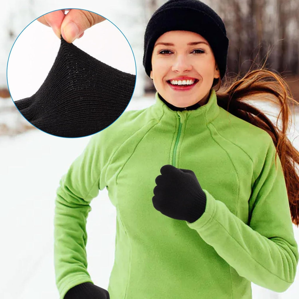 6 Pairs Winter Gloves - Knitted Magic Touch Screen Thermal Mittens for Phone Use, Outdoor Activities