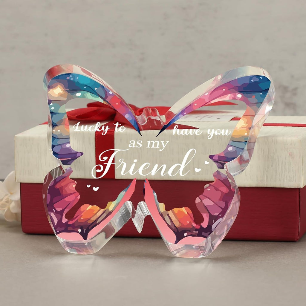 Friendship Gifts for Women,Special Friend Gifts, to My Bestie Easter Gifts Beautiful Butterfly Acrylic Plaque, Best Friend Birthday Gifts for Women, Christmas Wedding Presents for Friends