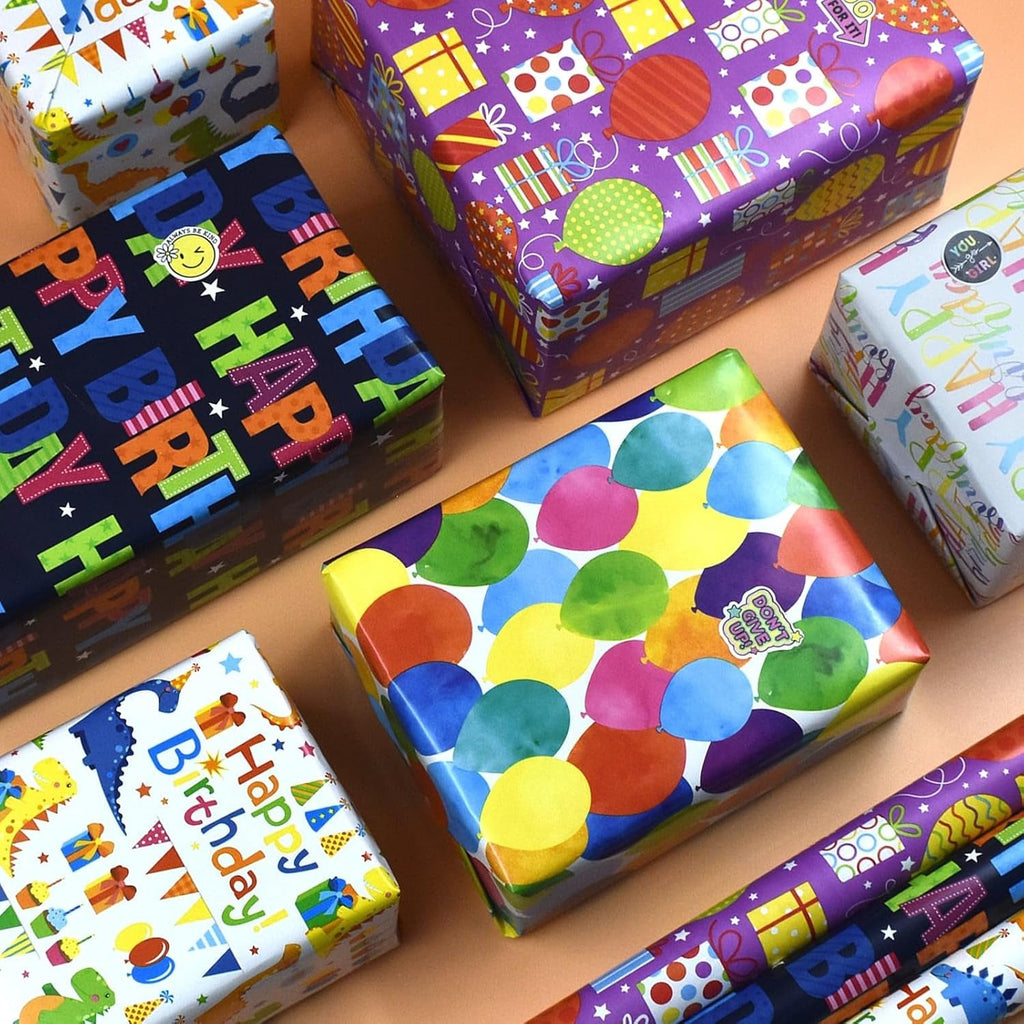 5 Roll Package Gift Wrapping Paper, 43Cm * 3M - Perfect for Birthday, Wedding, Party, Valentine'S Day Gift Decorations