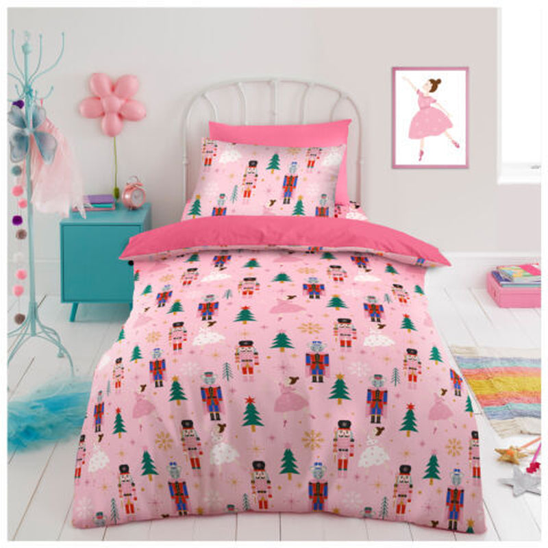 Christmas Duvet Cover Teddy Bedding Reversible Quilt Set Single Double Size UK