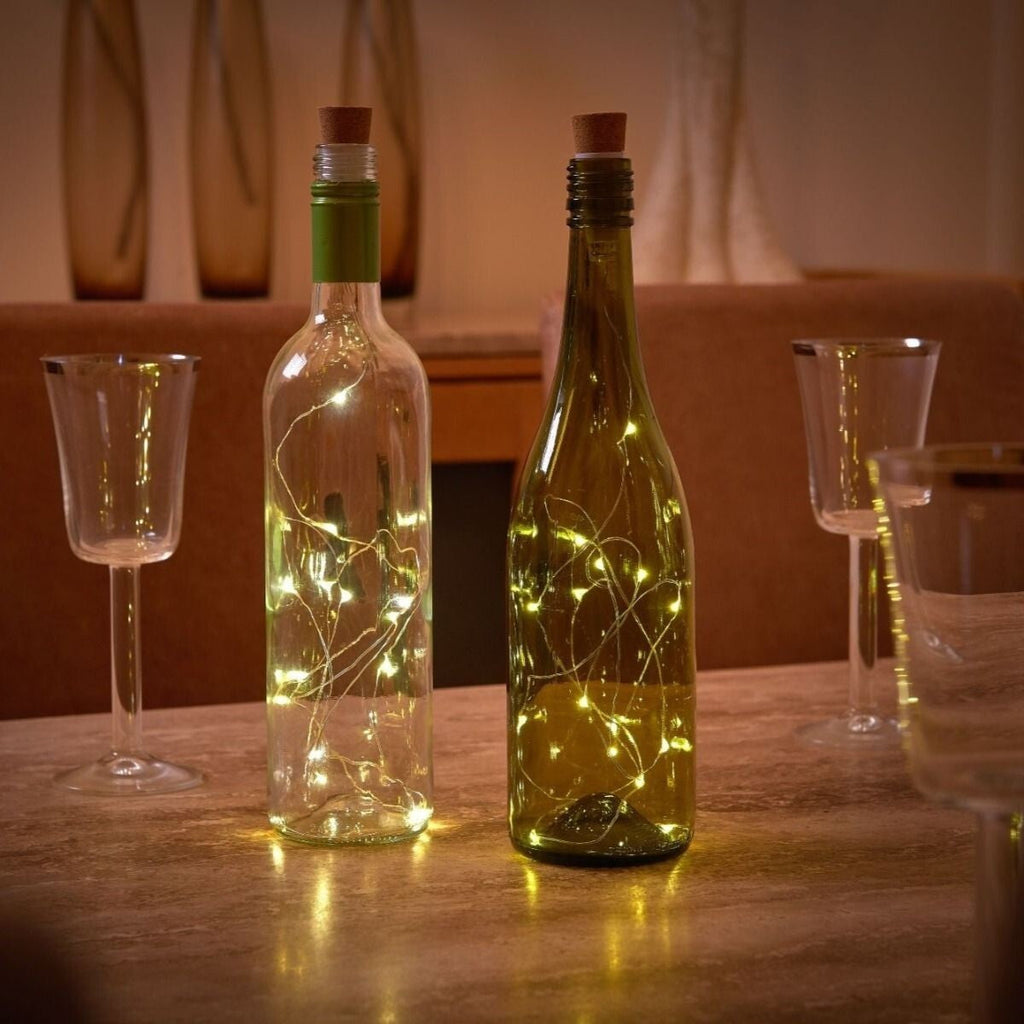 Auraglow Rechargeable USB LED Bottle Cork Wire Fairy String Lights