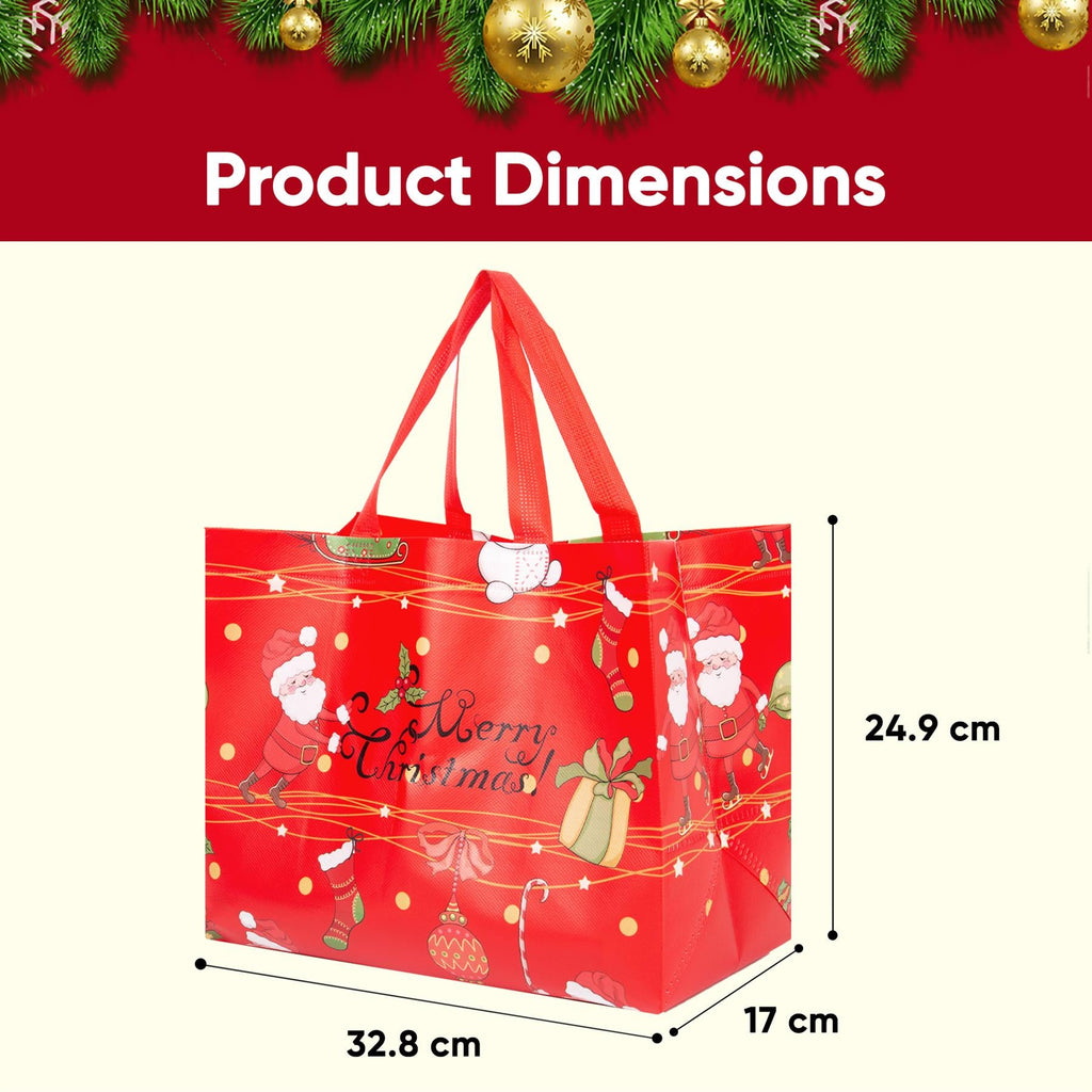 Christmas Gift Bags 12 Pack Tote Bag Non Woven Fabric Gift Party Present Bags