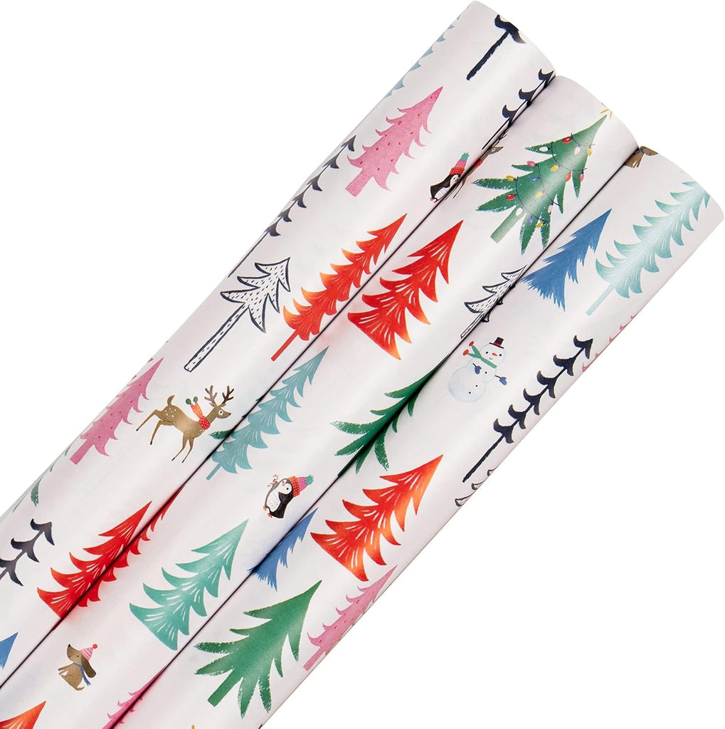 Christmas Wrapping Paper Pack - 3 Rolls in 1 Contemporary Festive Design
