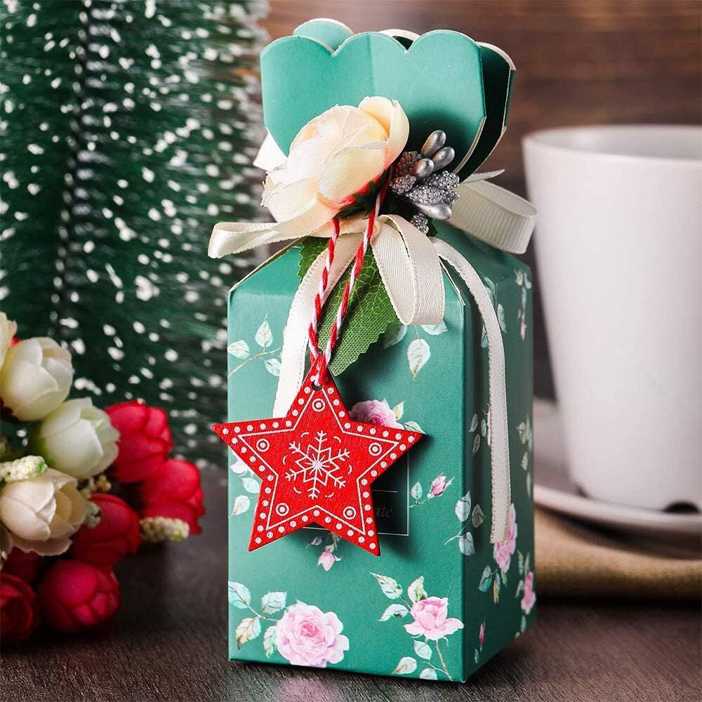 60X Christmas Hanging Ornament Wooden Christmas Tree Winter Hanging Wall Decor