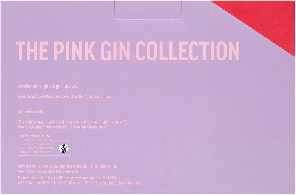 Pink Gin Gift Set - Gin Gifts for Women, 4X5Cl Beefeater Pink Strawberry, Gordons, Edinburgh Plum & Vanilla, Dockyard Cherries & Berries Flavoured Liqueur, Womens Alcohol Gifts, Birthday