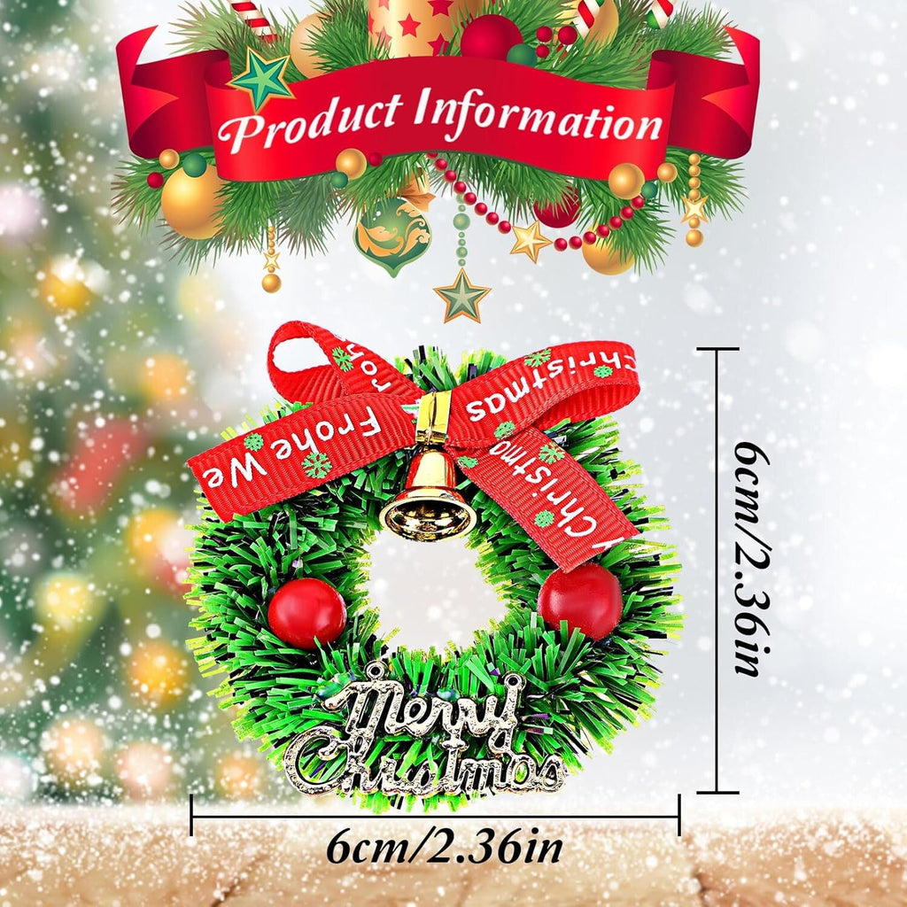 4 Pack Mini Dollhouse Christmas Wreath 1:12 6Cm X 6Cm Decoration - New