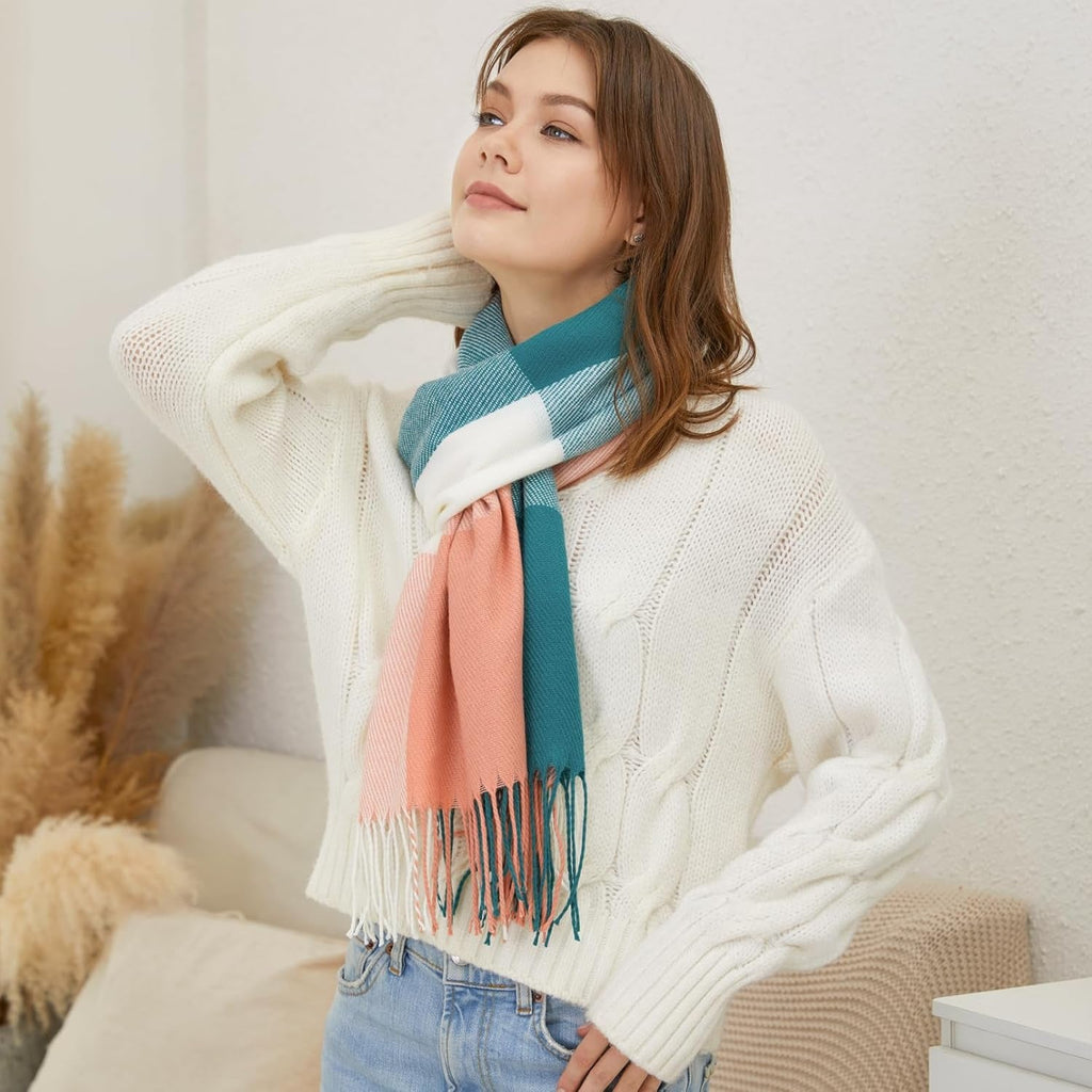 Ladies Scarves and Shawl Winter Blanket Scarves for Women Tartan Scarf Long Soft Warm Checked Scarf Ladies Gifts