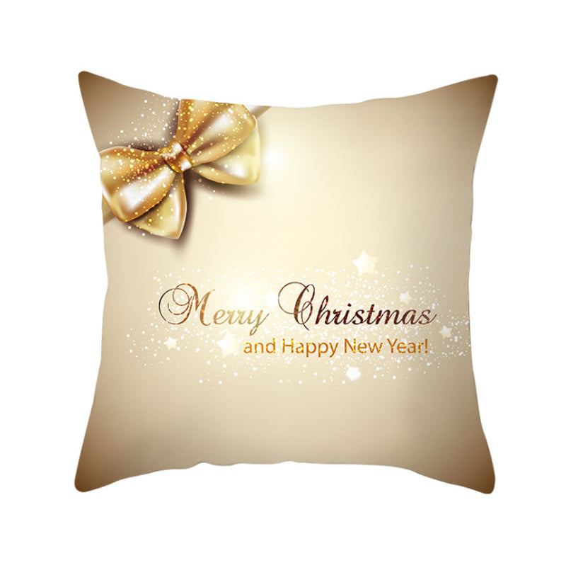 NEW 2025 CHRISTMAS NEW YEAR POLYESTER CUSHION COVER PILLOW CASE HOME SOFA DECOR