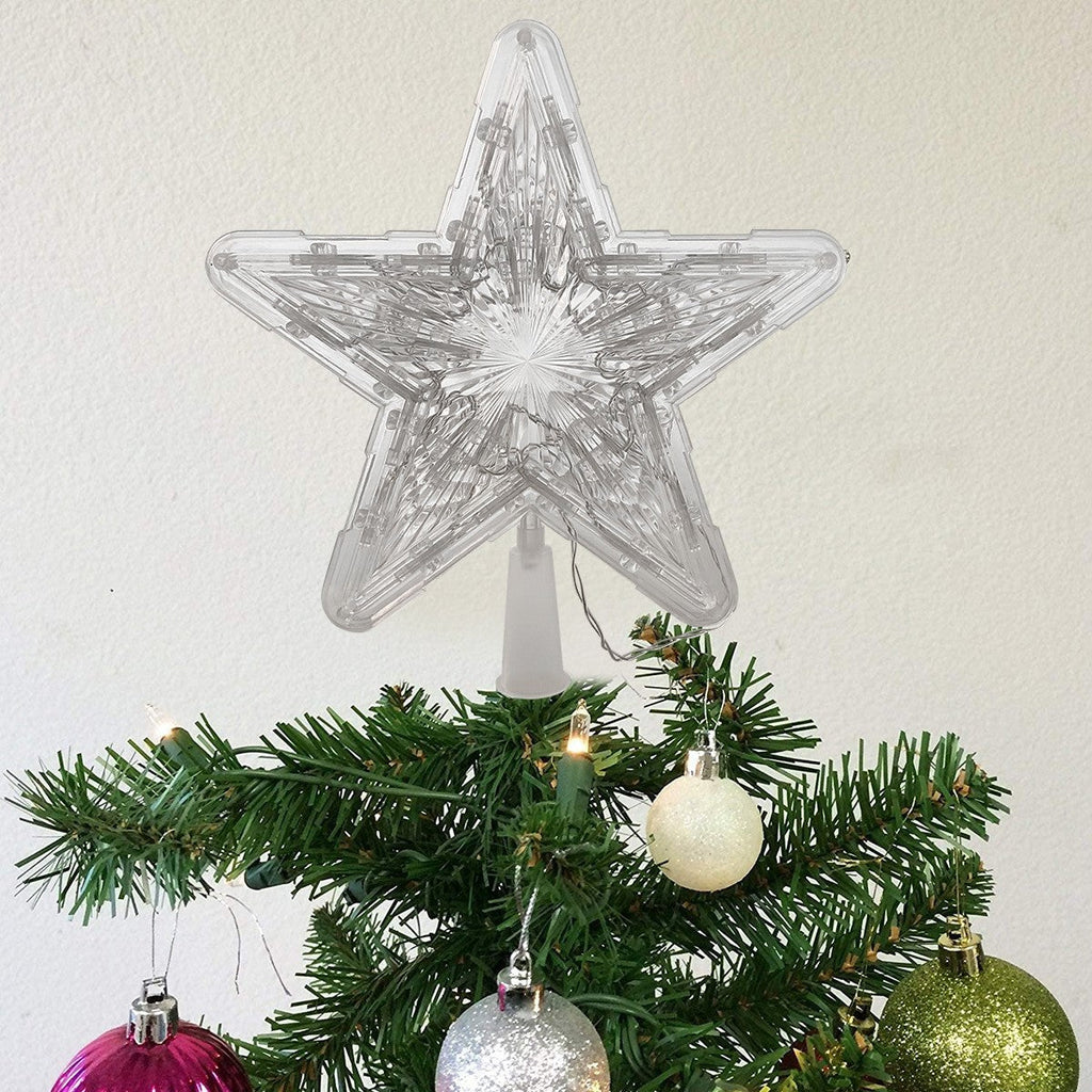 24Cm LED Christmas Tree Topper Star Xmas Tree Light Ornaments Party Tree Decor