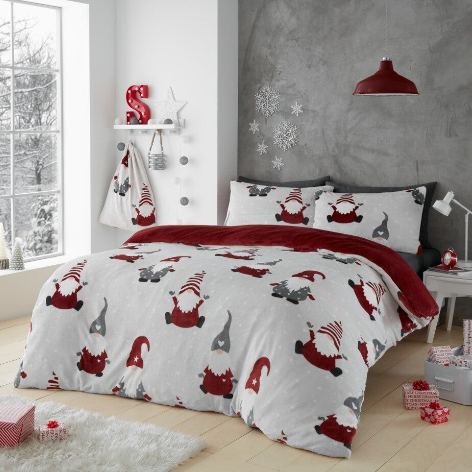 Christmas Duvet Cover Teddy Bedding Reversible Quilt Set Single Double Size UK