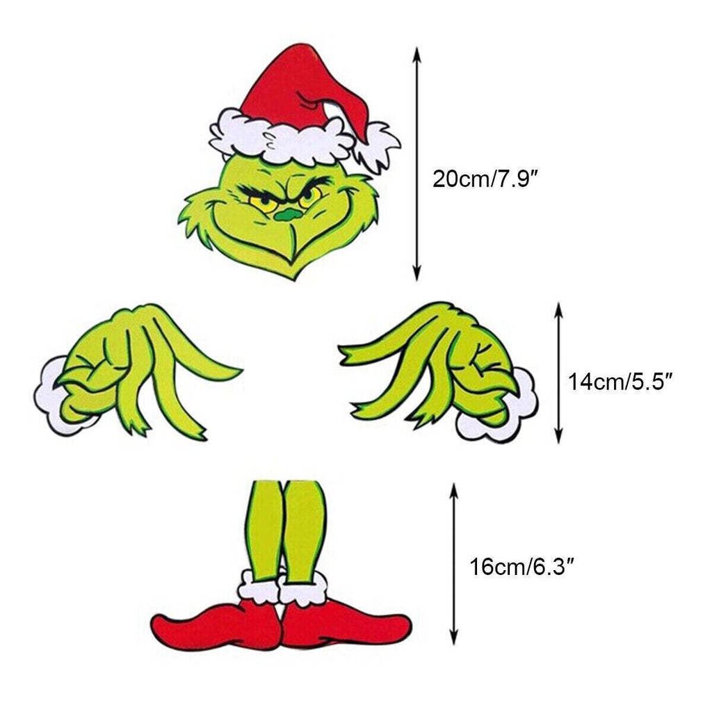 4PCS Large Grinch Christmas Tree Decoration Hatents Insert Creative Xmas Gifts