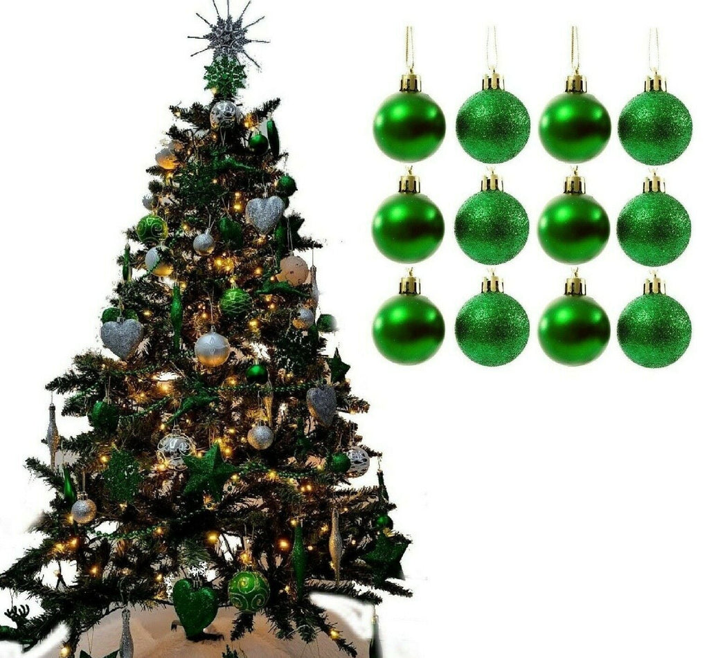 12Pc Christmas Tree Baubles, Tree Decorations, Xmas Bauble Decorations/Or