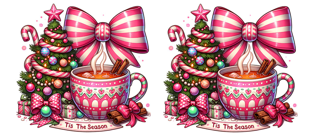 Retro Christmas Tis the Season Mug Gift 11 Oz Ceramic Hot Chocolate Coffee Tea