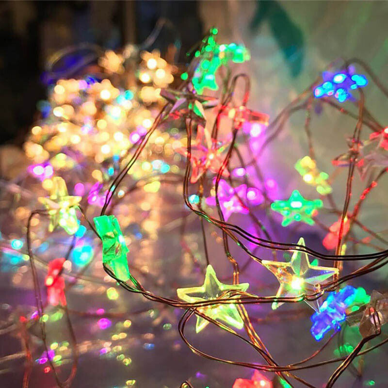 20 LED Star Lights Battery Garden Fairy String Micro Wedding Party Bedroom Decor