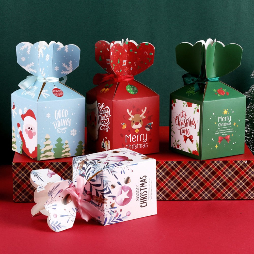 12 PCS Christmas Apple Packaging Box Child Cartoon Packing Boxes