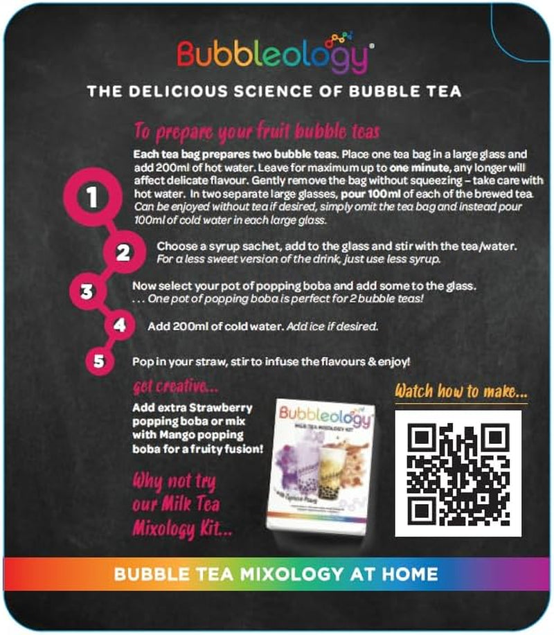 Fruit Bubble Tea Mixology Kit with Popping Boba (Pack of 1)