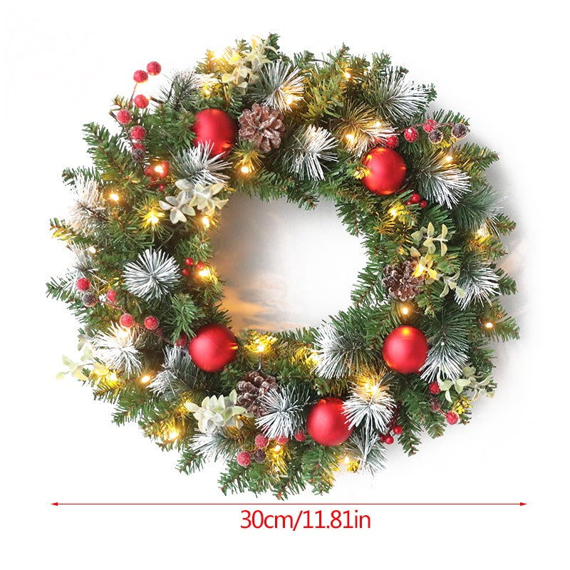 LED Christmas Wreath for Front Door Garland Christmas Xmas Ball Decor Outdoor Uk