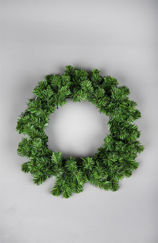 Christmas Wreath Pre Lit Green Artificial Bushy Alaskan Pine Home Decor 55CM