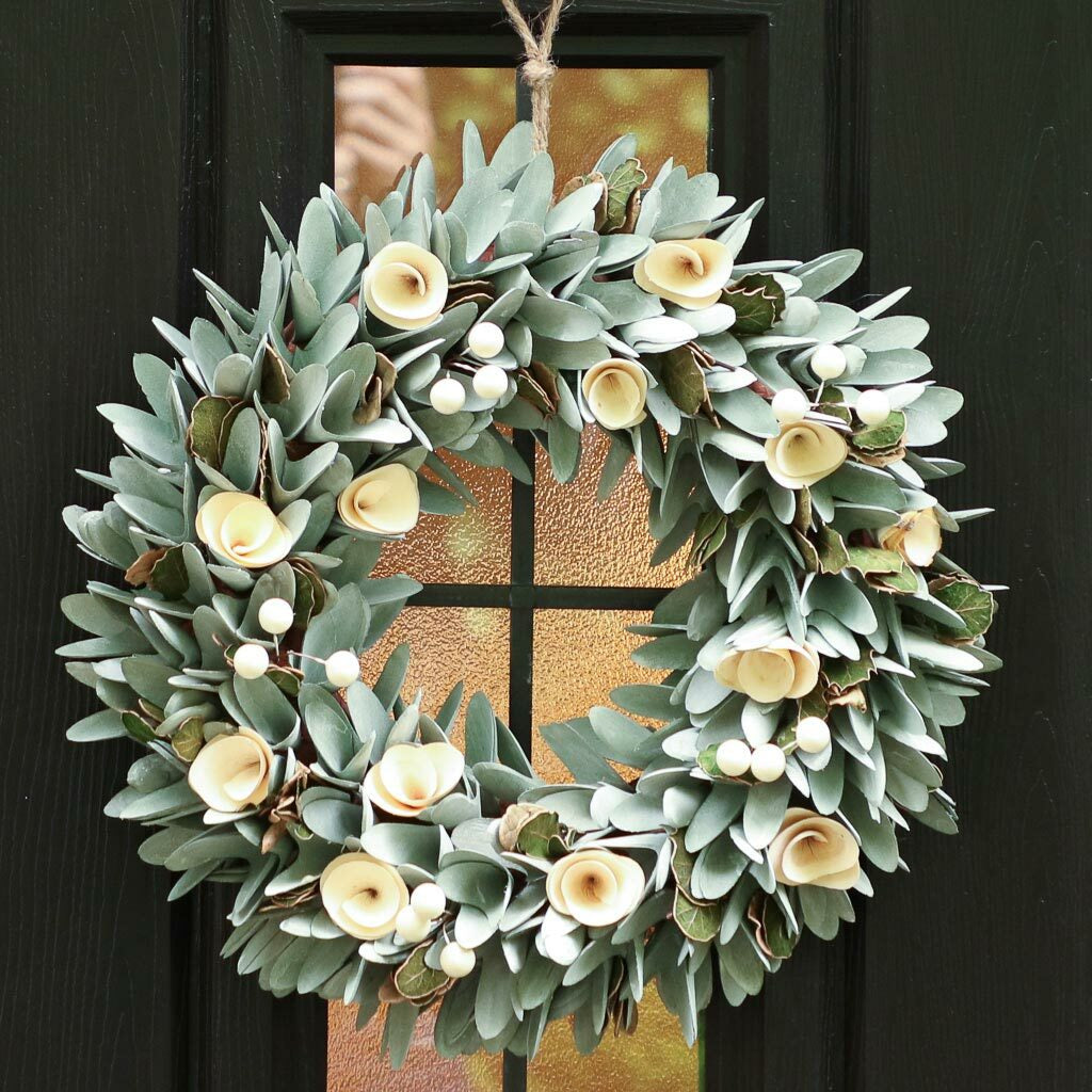 Large Traditional Front Door Wreath Wall Hanging Outdoor Garland Decorations