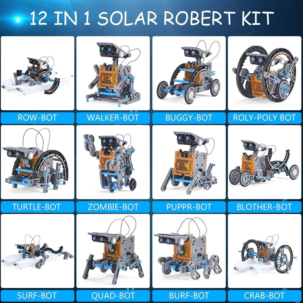 𝐒𝐓𝐄𝐌 12-In-1 𝐒𝐨𝐥𝐚𝐫 𝐑𝐨𝐛𝐨𝐭 𝐓𝐨𝐲𝐬, Science Kits for Kids Age 8-12,DIY Building Experiment Engineering Robotics Kit, Christmas Birthday Gifts for 9 10 11 13 14 Year Old Boys Teens