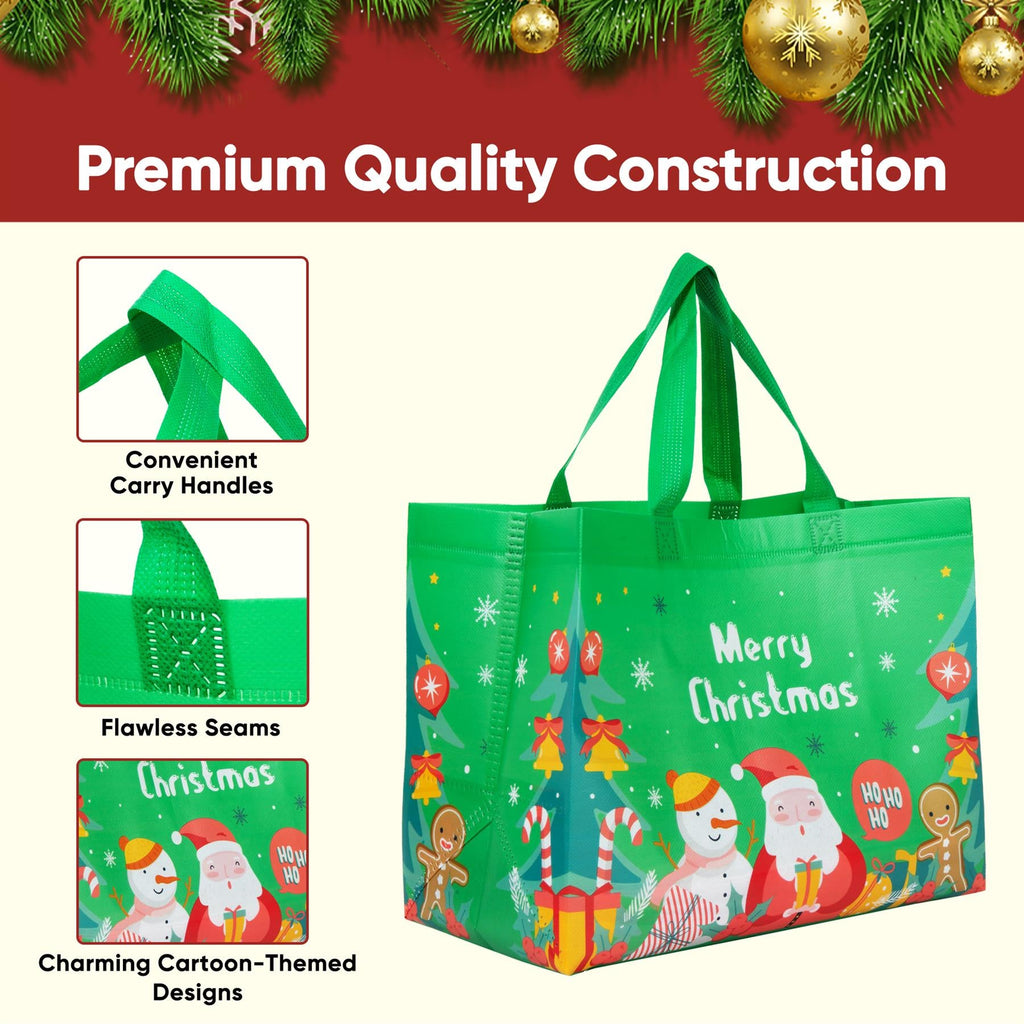 Christmas Gift Bags 12 Pack Tote Bag Non Woven Fabric Gift Party Present Bags