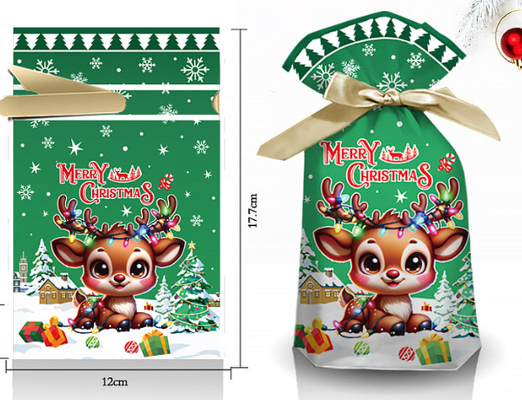 50PCS Drawstring Christmas Gift Bags Perfect for Party Treats Present Packaging