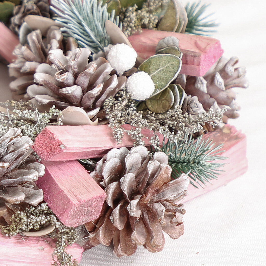 Front Door 36Cm Pastel Pink Wreath Xmas Garland Tree Fireplace Christmas Decor