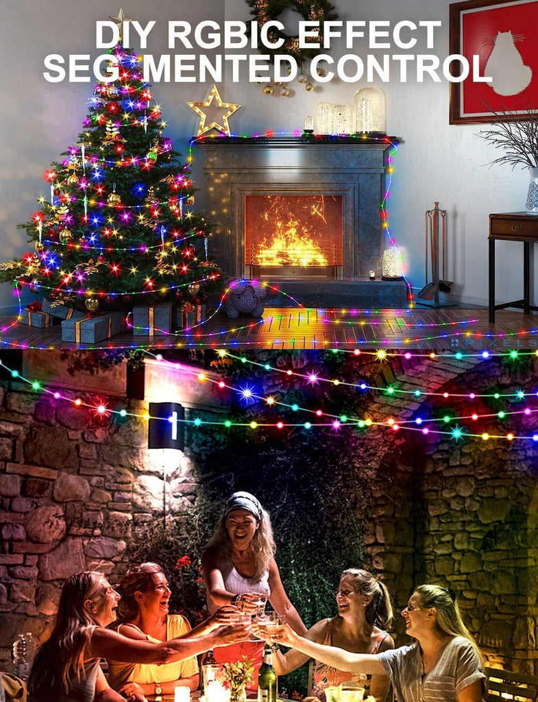 10M 20M RGBIC Chasing Effect LED String Fairy Lights Dream Color+Remote Control