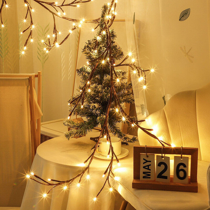 144LED Wall Tree Enchanted Willow Vine Lights Bendable Branch USB Fairy Lighting