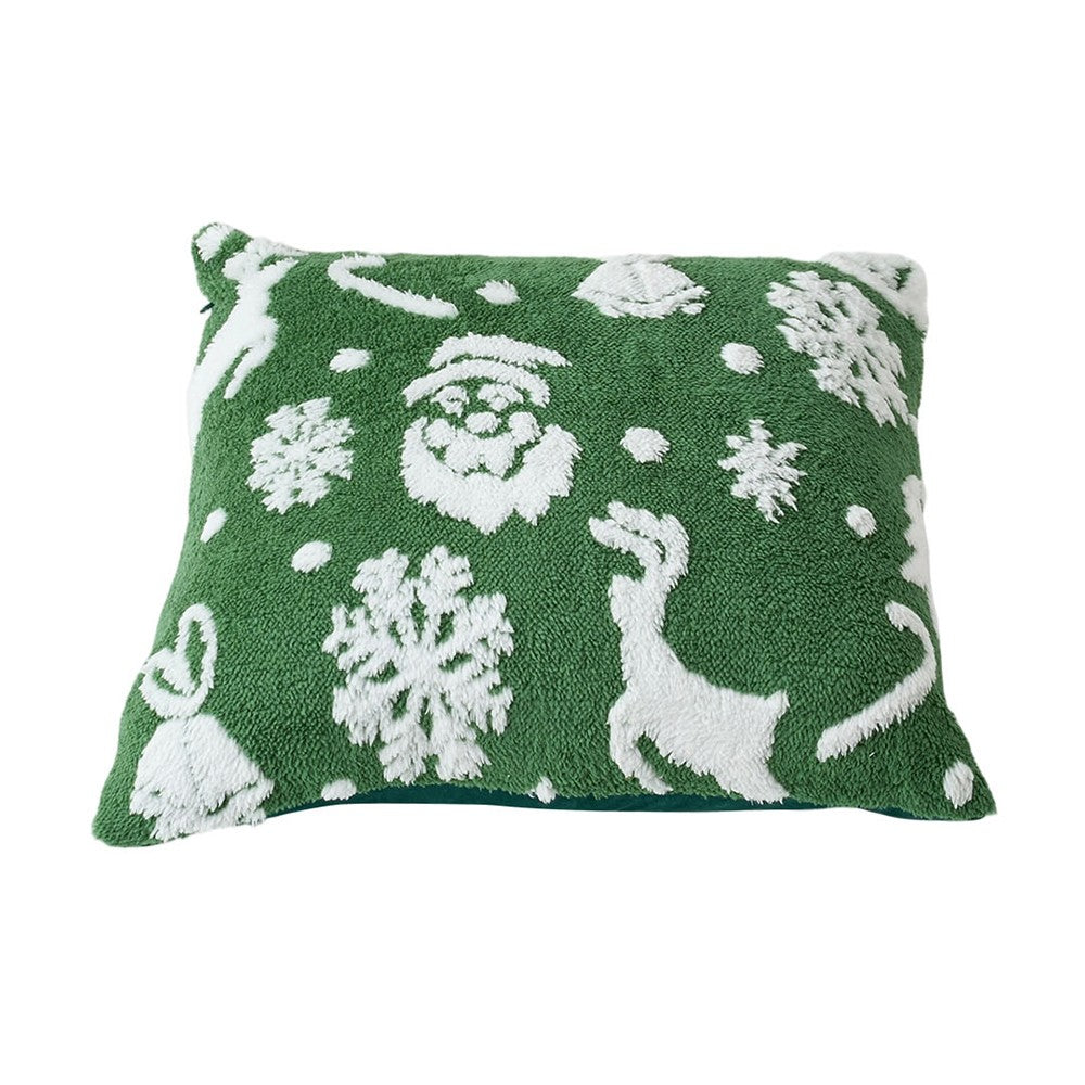 UK Christmas Santa Snowflake Cushion Plush Pillow Case Christmas Home Decor 2PCS