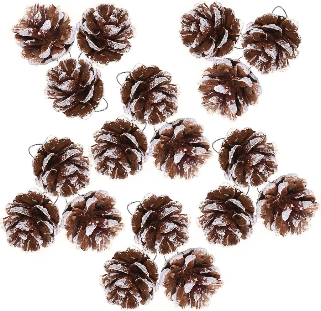 TRIXES Christmas Tree Decorations - 18PC - Hanging Pine Cones