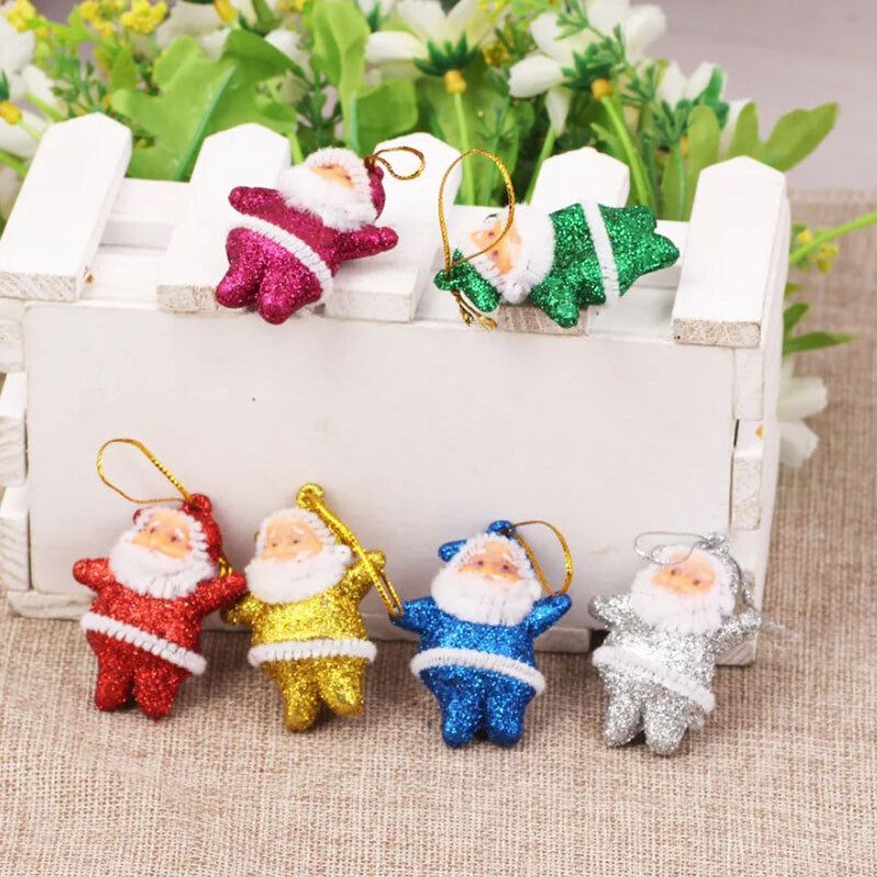 Pack of 6 Vintage 1970S STYLE Santa Christmas Tree Decorations New Sealed