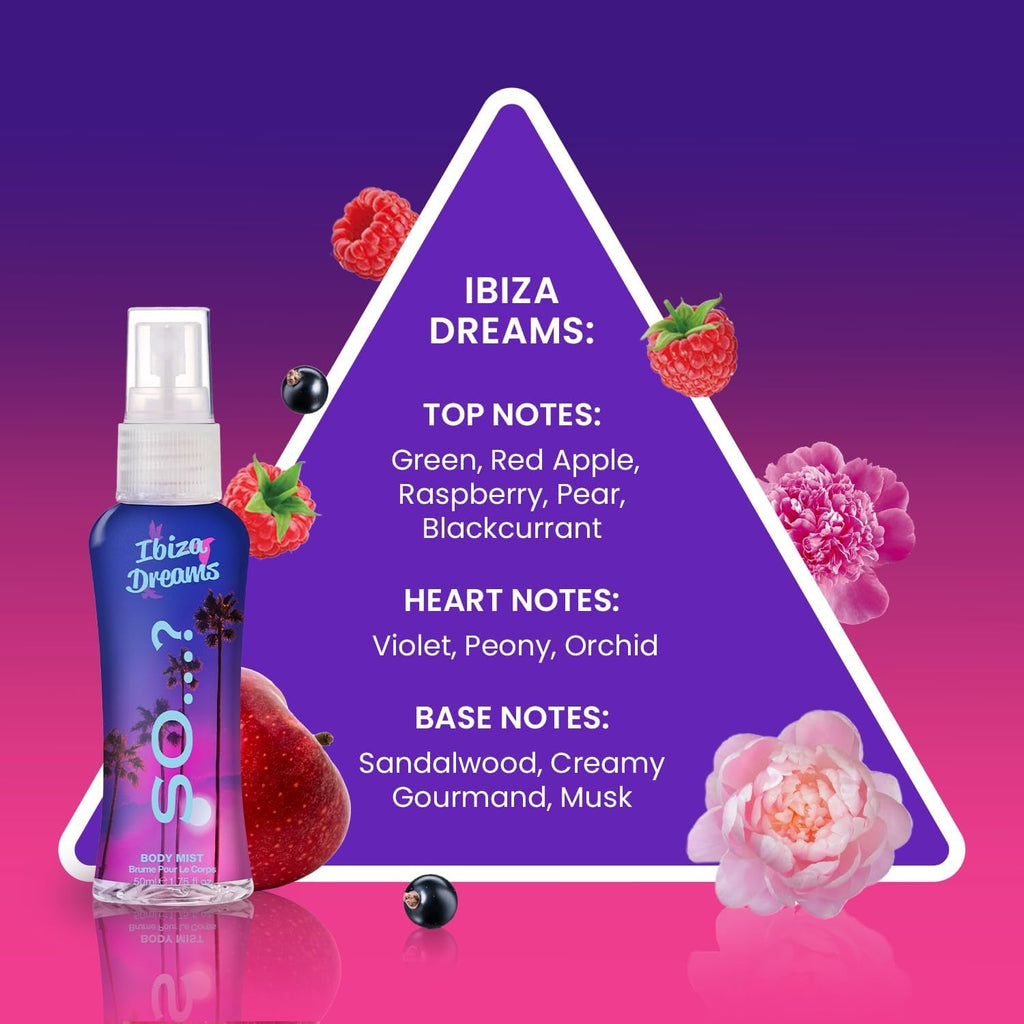 Escapes Womens Gift Set, with Ibiza Dream, Bali Breeze, Mykonos Nights & Majorca Love, Fragrance Spray Set (4 X 50Ml)