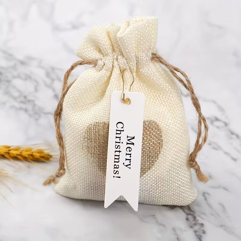 Merry Christmas White Tags Kraft Xmas Label Cards Gift Packaging Decor Supply MT