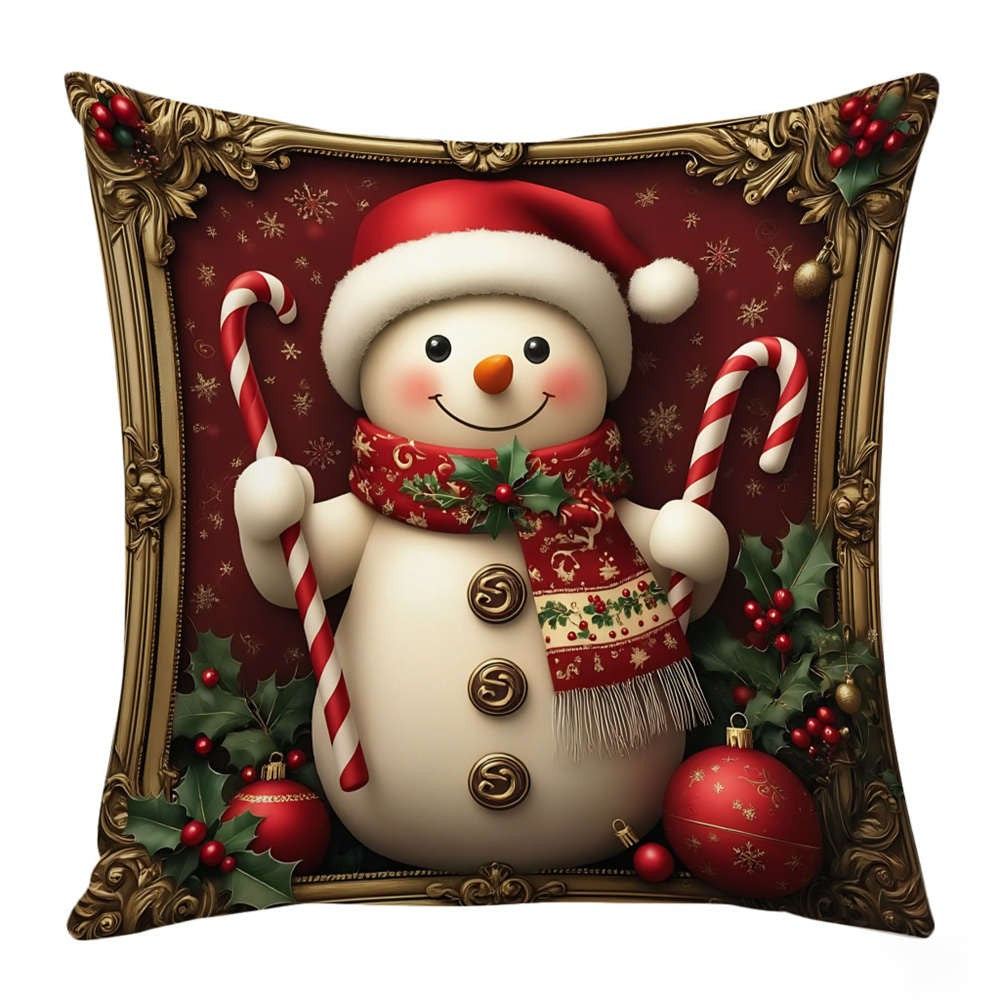 UK Red Merry Christmas Velvet Cushion Cover Xmas Pillow Case Sofa Home Decor 18"