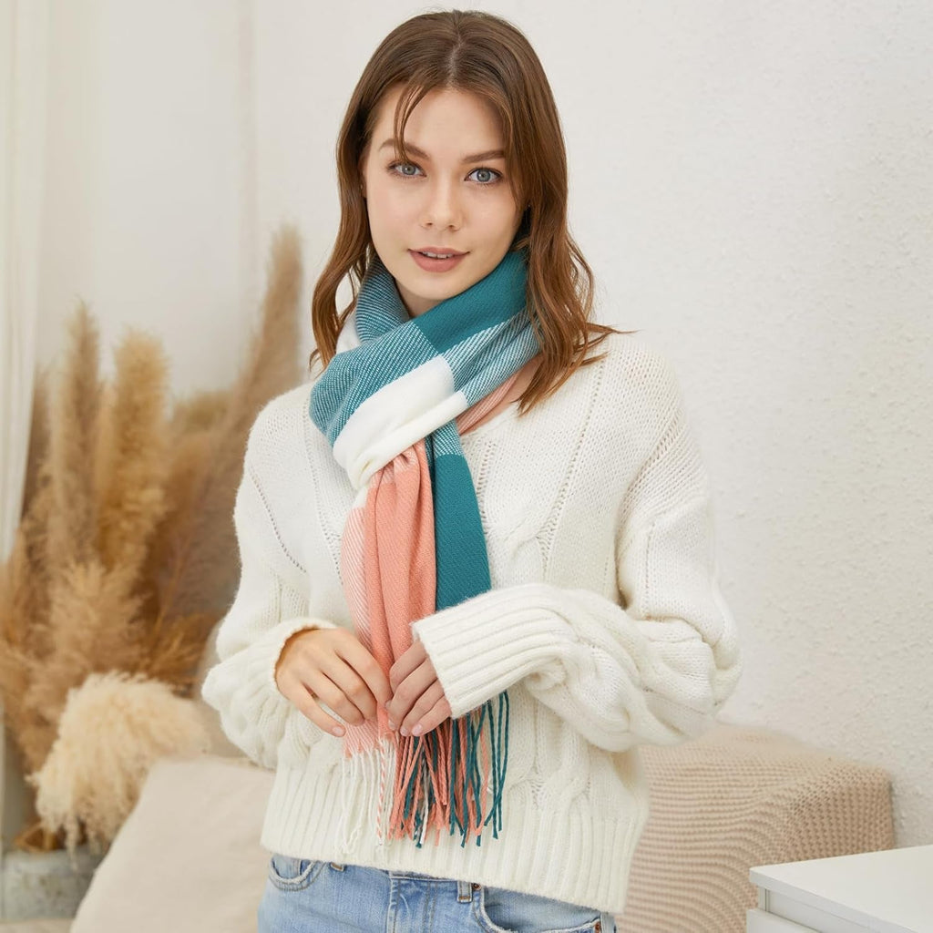 Ladies Scarves and Shawl Winter Blanket Scarves for Women Tartan Scarf Long Soft Warm Checked Scarf Ladies Gifts