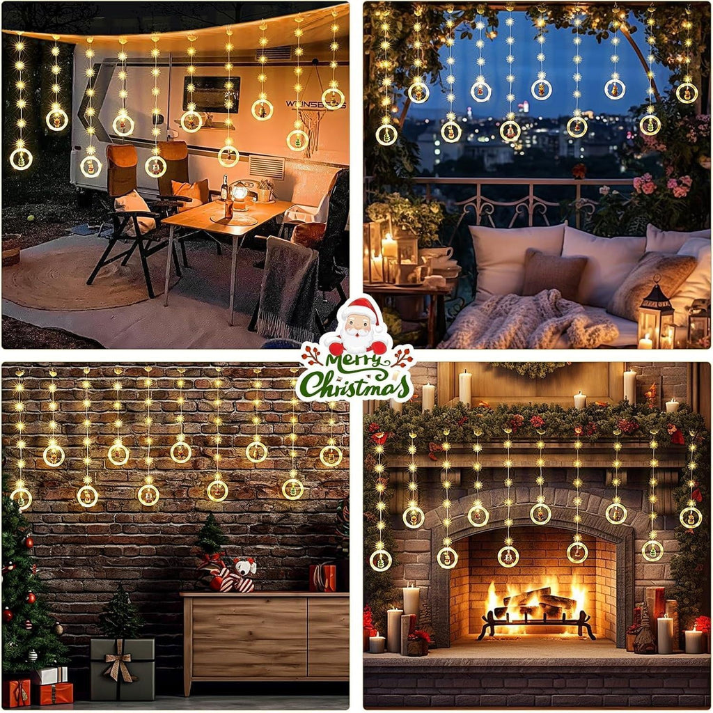 Christmas Window Lights Curtain Window LED Christmas LED Star Fairy String Light