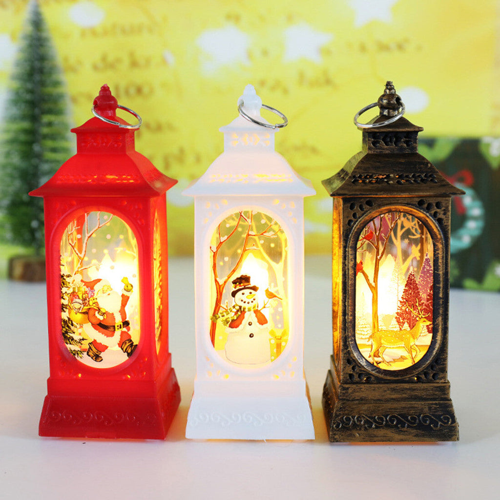 Outdoor Indoor Christmas Lantern Family Xmas Hanging LED Light Decor UK NEW