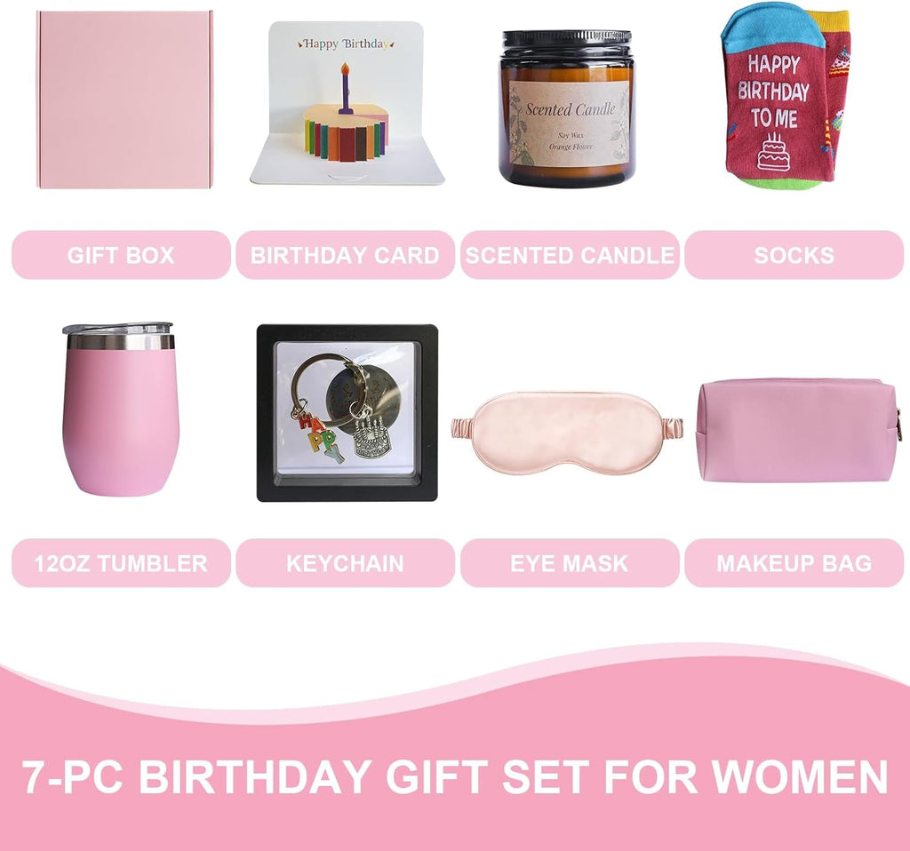 Birthday Gifts for Women, Gifts for Teenage Girls, Happy Birthday Gifts Basket for Her, Mom, Sister, Teacher, Girlfriend, Coworker, Wife, Bestie, BFF