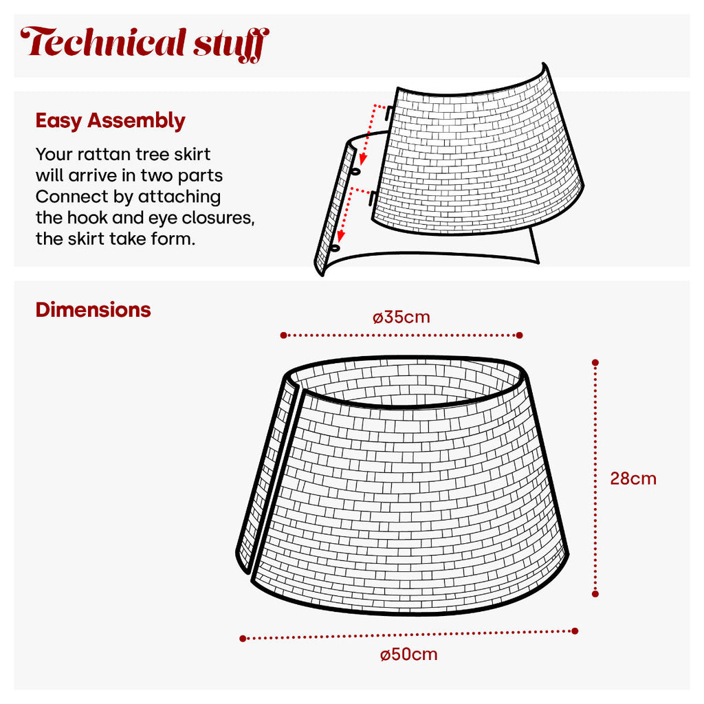 Xmas Christmas Tree Rattan Wicker Skirt Stand Base Basket Cover Tidy Decor Grey