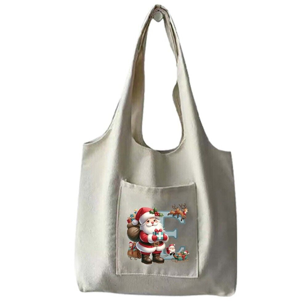 Christmas Gift Canvas Shopping Bag Shoulder Tote Shopper Bag Reusable Handbag UK